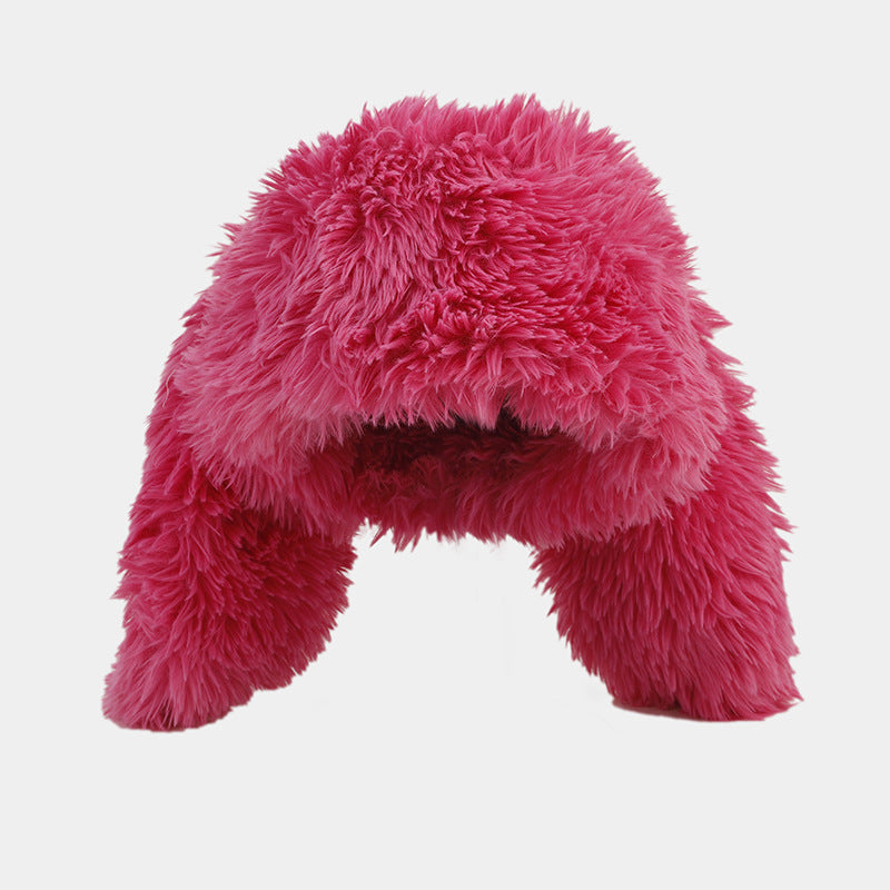 Colorful Plush Rabbit Ears Cute Funny Ushanka