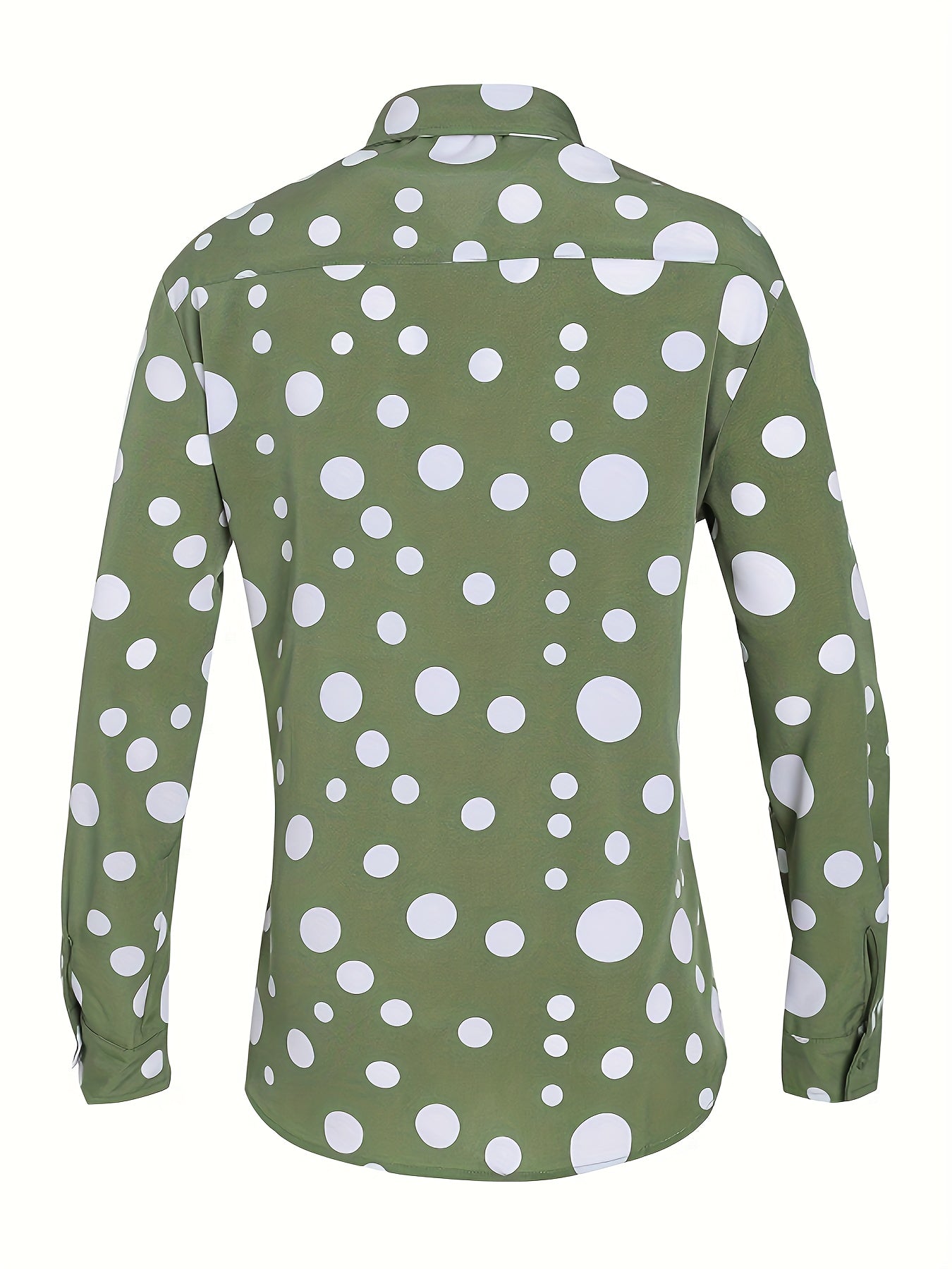 Casual And Versatile Long-sleeved Shirt With Polka Dot Prints For Teenagers And Men