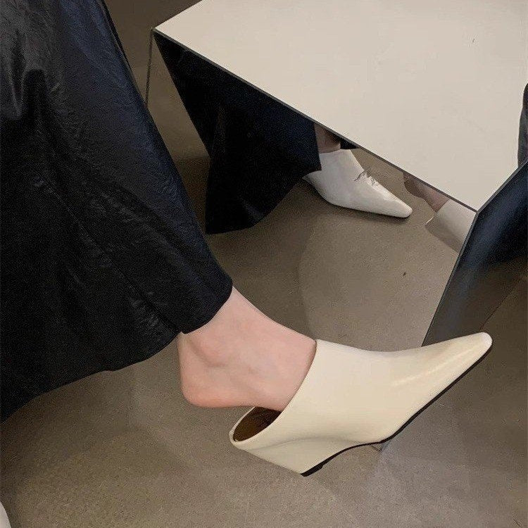 Wind Wedge Closed Toe Half Slippers For Women