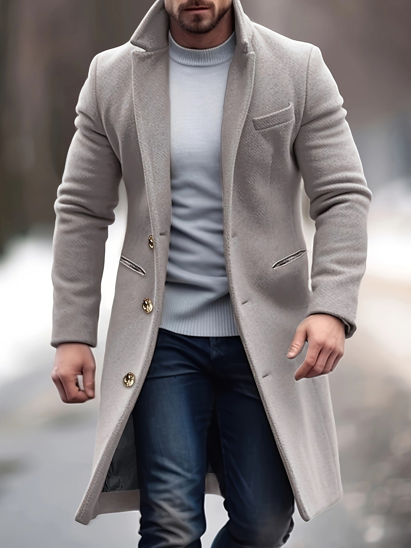 Men's Medium-length Single-breasted Multi-color Warm Youth Coat