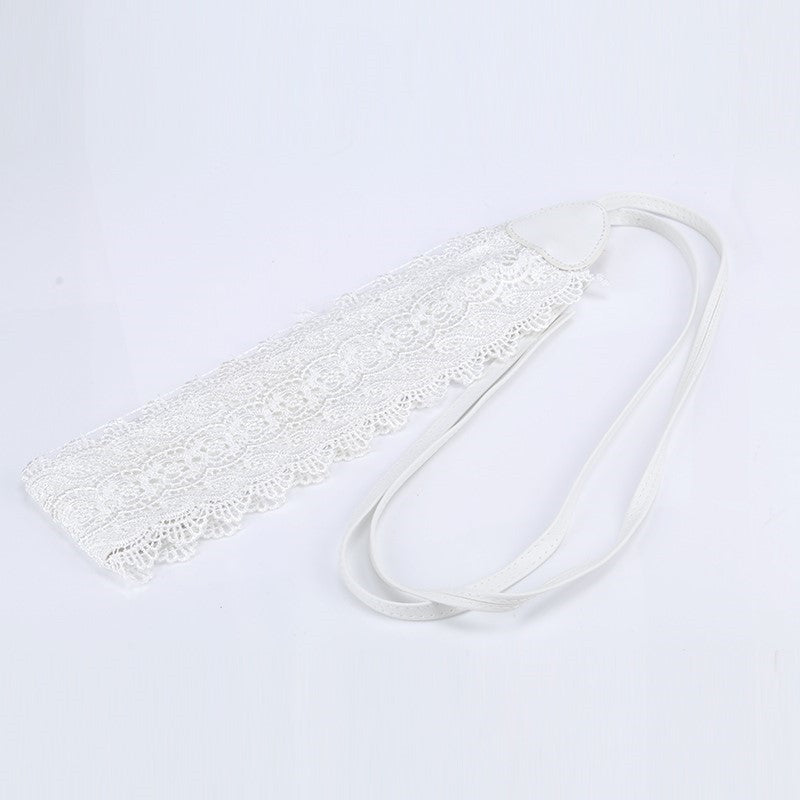 Lace Belt Dress Wide Waist Seal Black Women's Belt Belt Wide Lace Tassel Chiffon Shirt Decoration One-suit Skirt