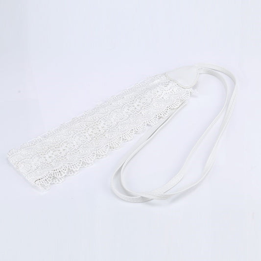 Lace Belt Dress Wide Waist Seal Black Women's Belt Belt Wide Lace Tassel Chiffon Shirt Decoration One-suit Skirt