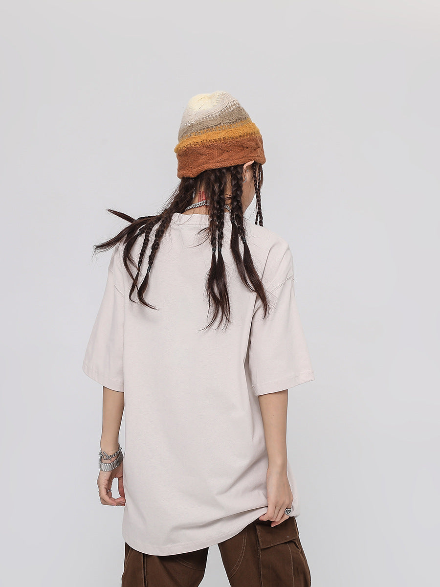 Loose Round Neck Cotton T-shirt For Men