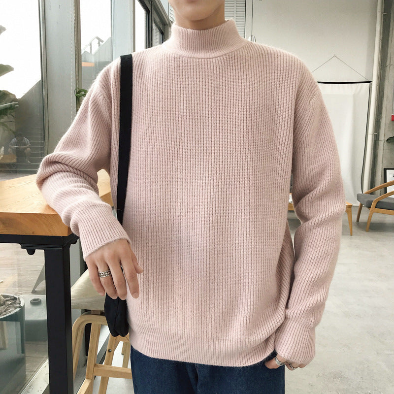 Autumn And Winter Men's Crewneck Sweater Men's Loose Plus Velvet
