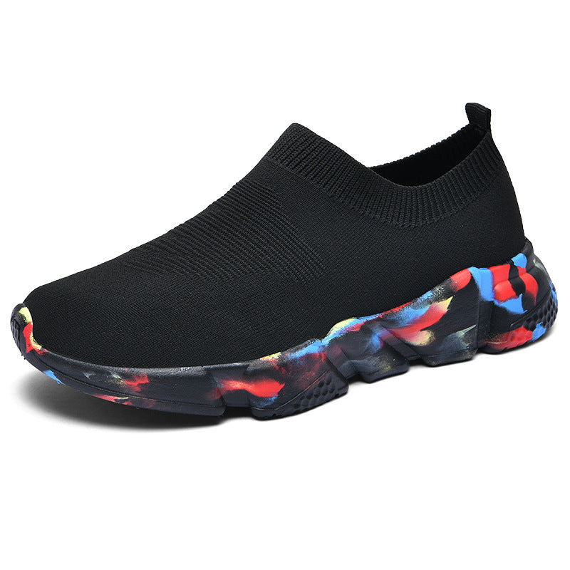 Women's Spring And Autumn Lazy Mother's Shoes Flying Weaving Women's Casual Sports Shoes