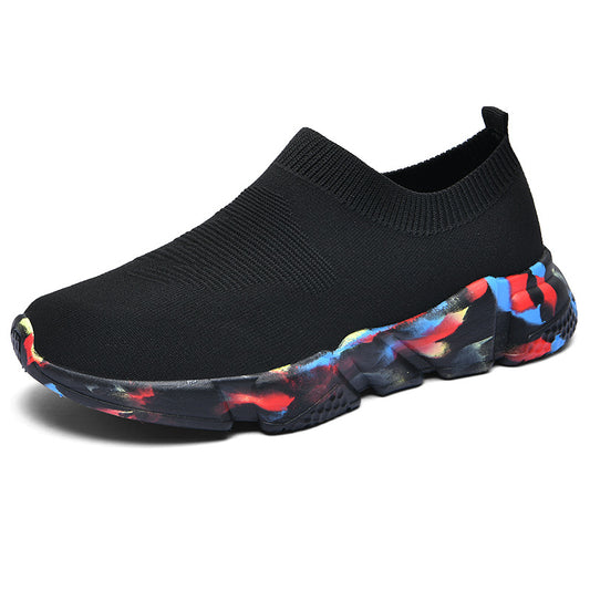 Women's Spring And Autumn Lazy Mother's Shoes Flying Weaving Women's Casual Sports Shoes