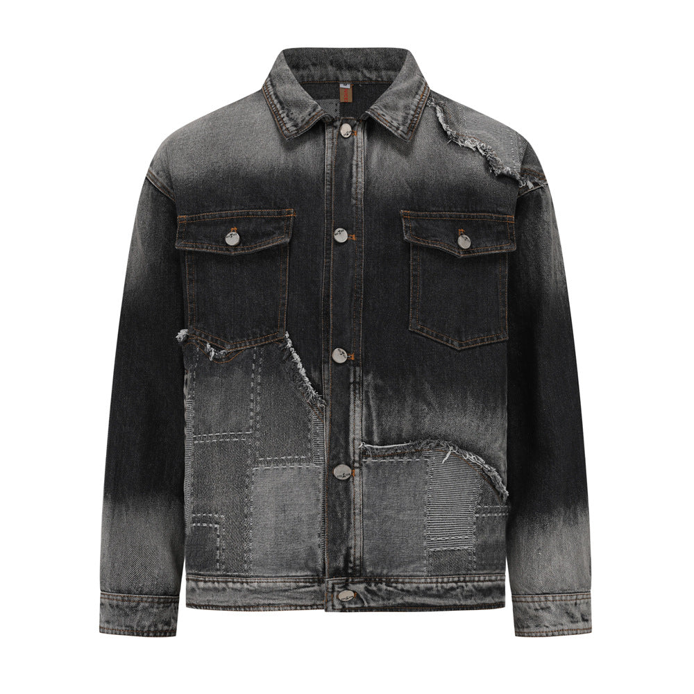 Washed Destroyed Denim Jacket
