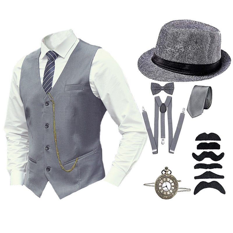 Herredragt Hip Hop Forlovelsesfest Cocktail Ærmeløs Slim Fit