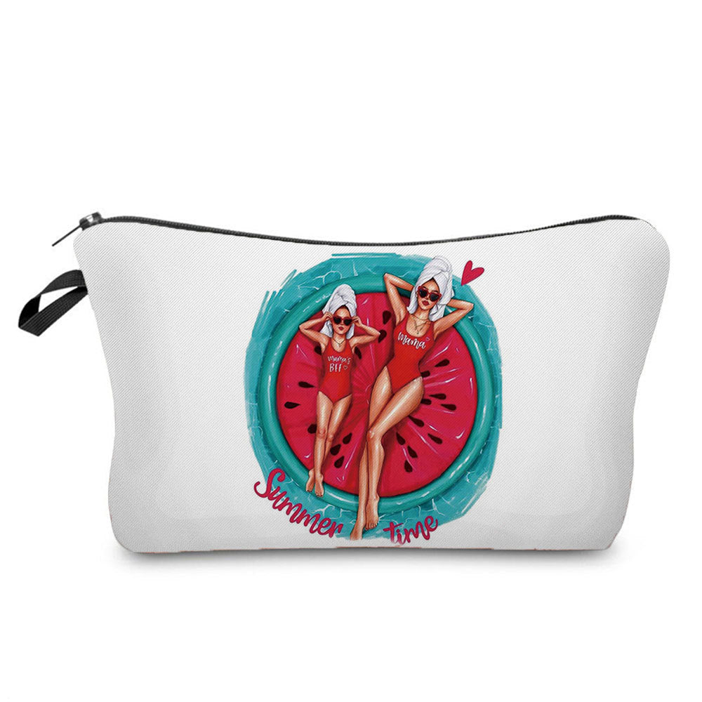 Mother And Daughter Printed Cosmetic Bag Storage And Portable