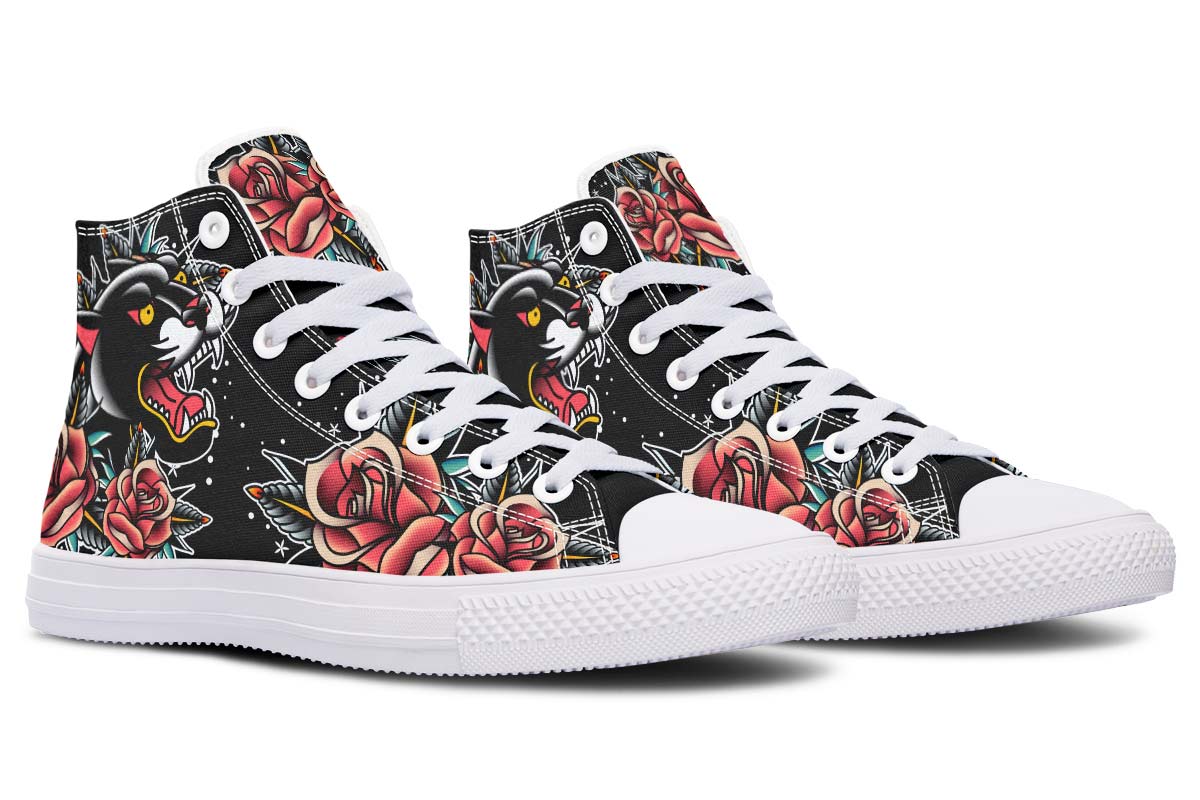 Men's And Women's Fashion Color Printing High-top Canvas Shoes