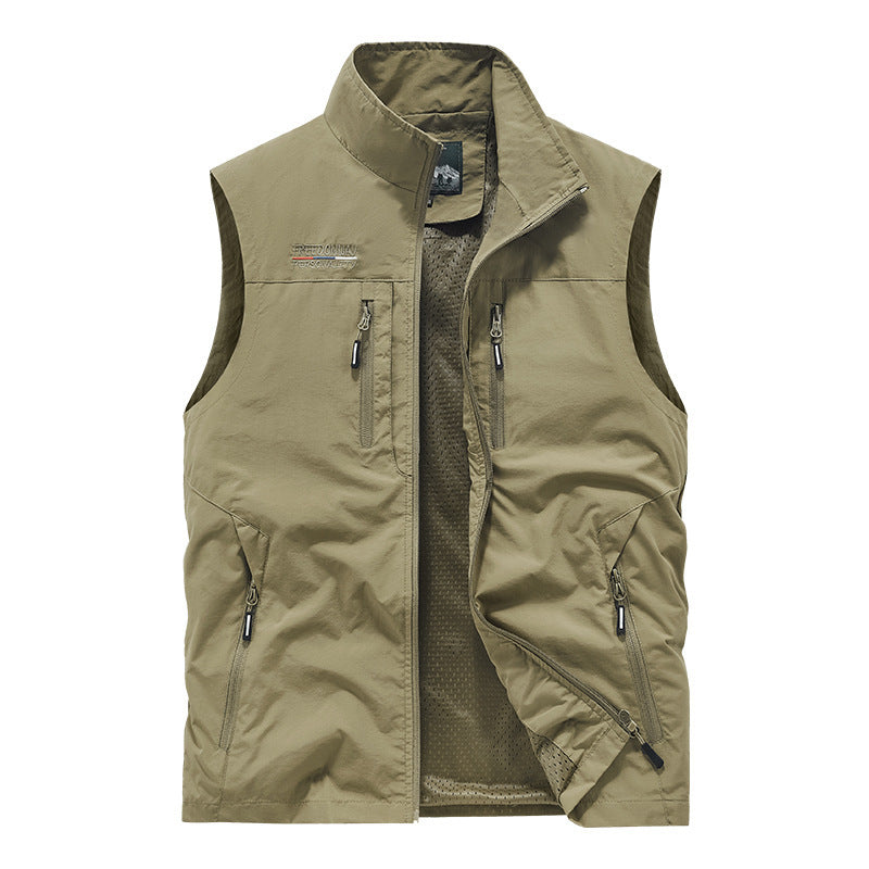 Men's Multi-pocket Outdoor Casual Stand Collar Work Vest