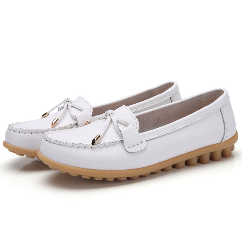 Women's Casual Flat Two-layer Cowhide Gommino