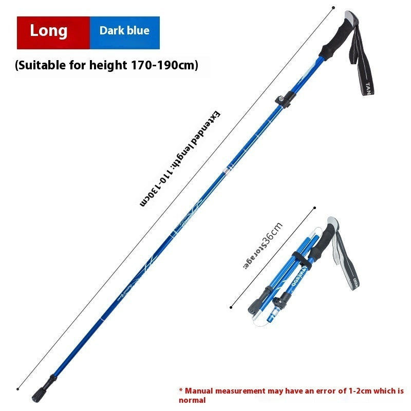 Legering Sammenfoldelig og Bærbar Teleskopisk Vandrestok/Alpenstock