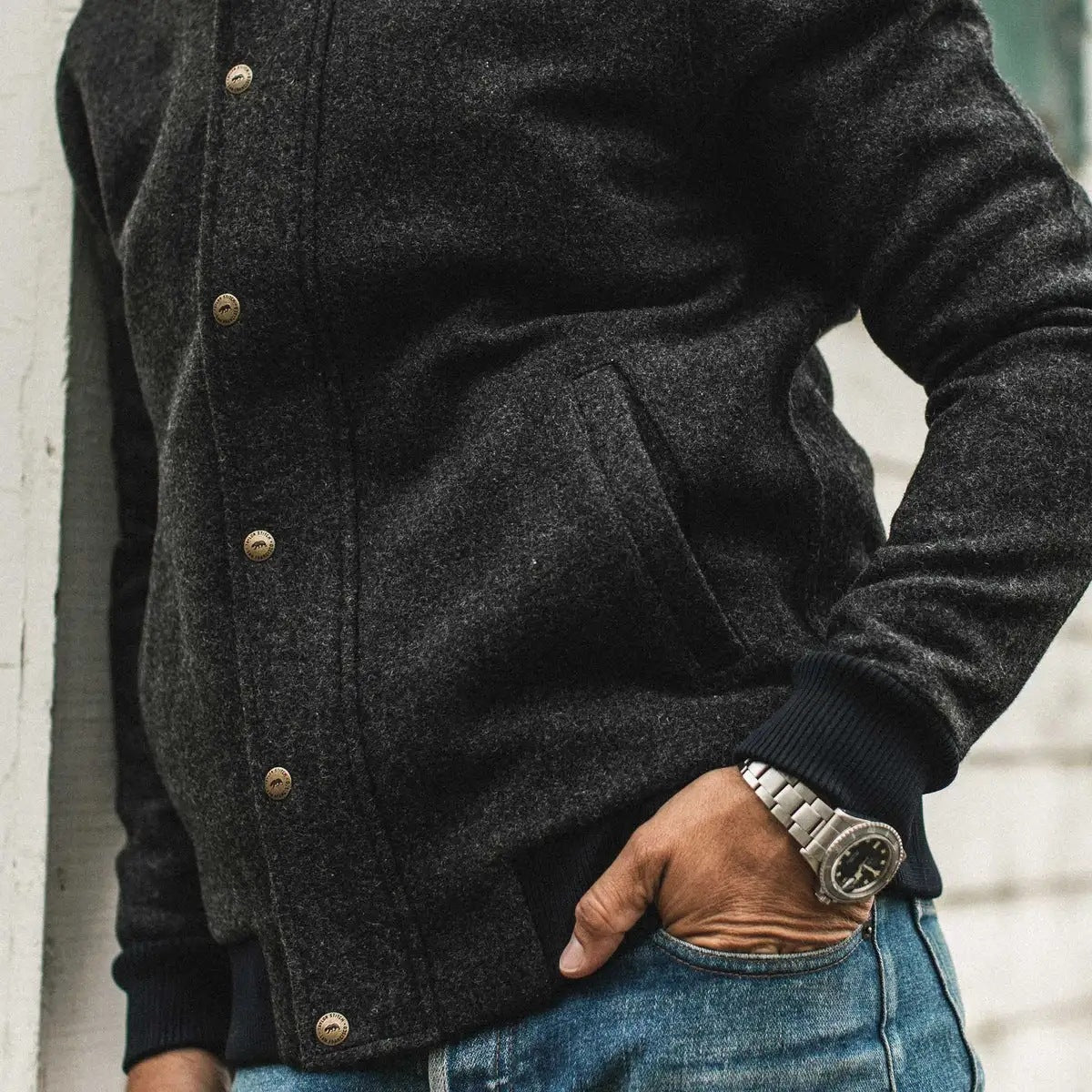 Casual Fashion Solid Color Jacket Men's Coat