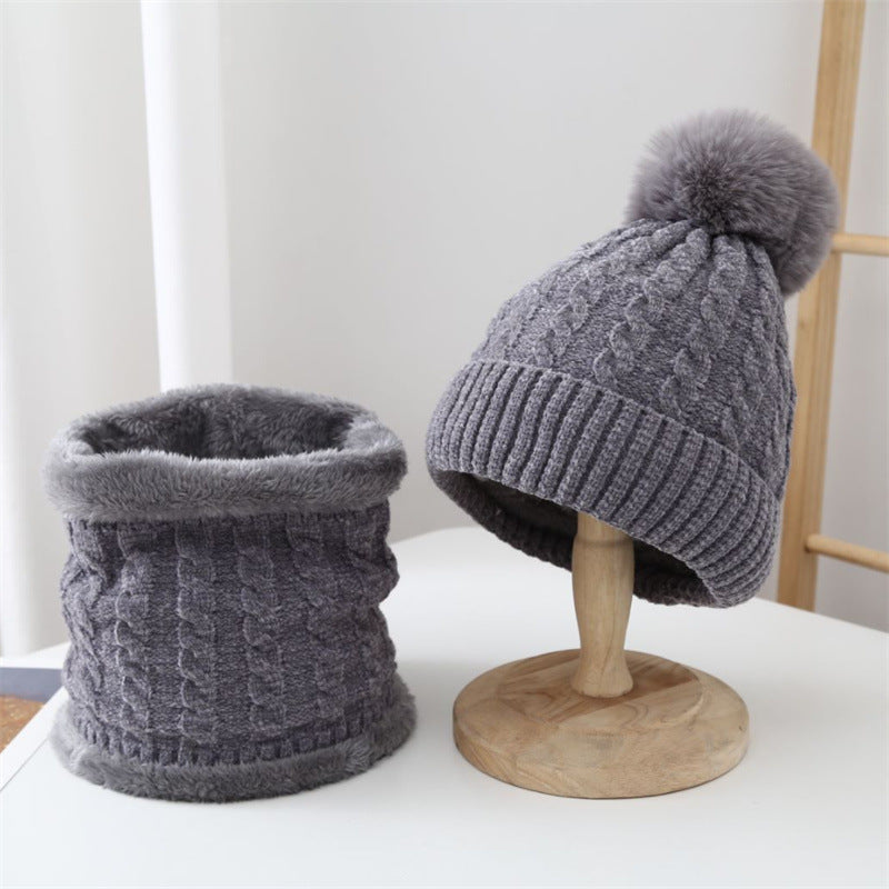 Women's Fashion Warm Fleece Thickened Scarf Hooded Hat