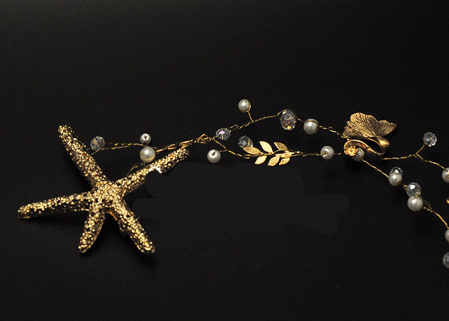 Handmade Starfish Hair Accessories Bridal Dress Accessories Handmade Bridal Headwear