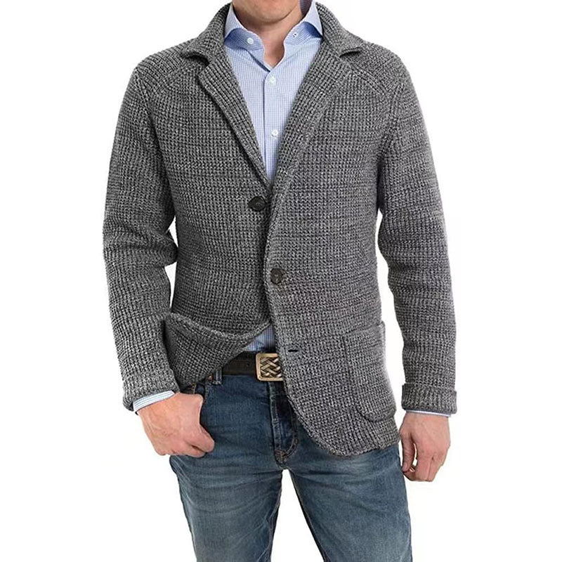 Herre Strikket Cardigan Sweater