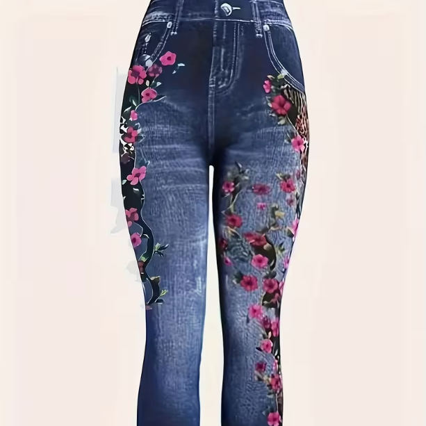 Blue Flower Design Perfect For Spring Summer Casual Wear