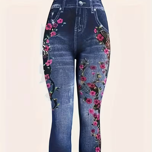 Blue Flower Design Perfect For Spring Summer Casual Wear