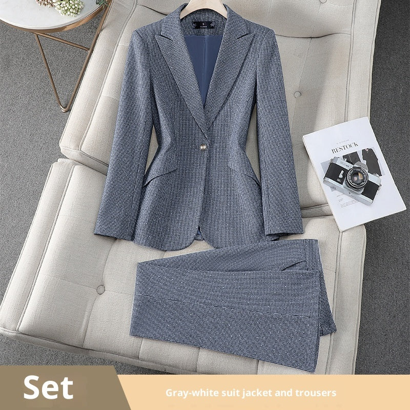 Gray, Heat-applied Rhinestone, Sophisticated And Polished Women's Blazer