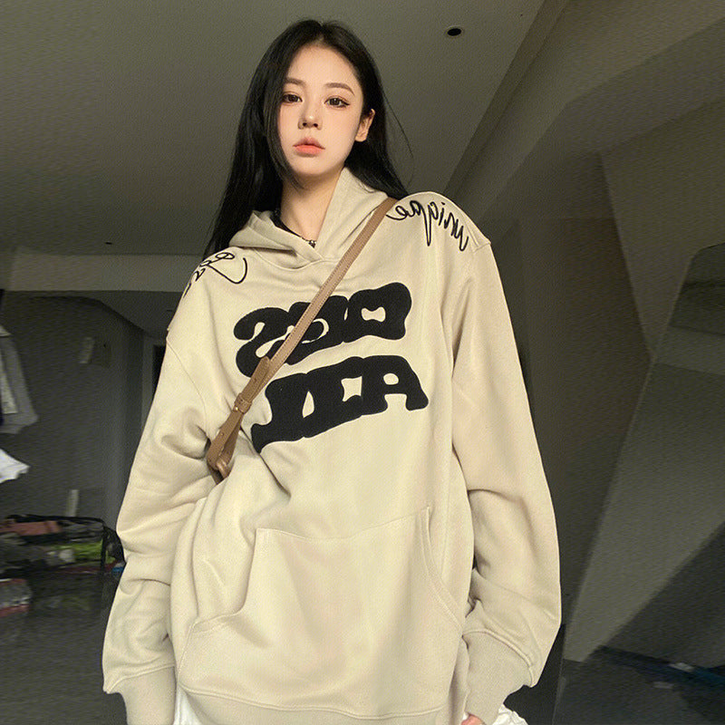 Fleece-lined Fashionable Elegant Letter Sweater Jacket