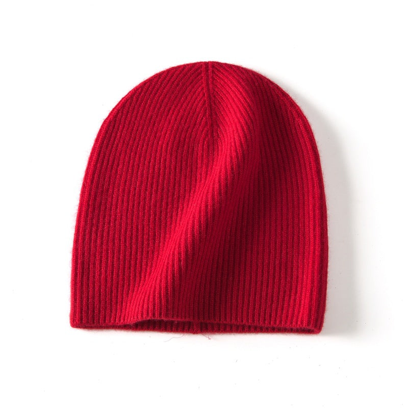 Pure Cashmere Knitted Wool Hat All-match Bag Cap Sleeve Cap All-match Casual Shopping Cashmere Hat