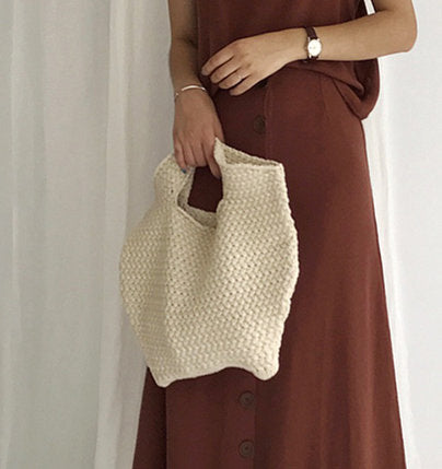 Women's Portable Loose Hemp Soft Knitted Wool Bag