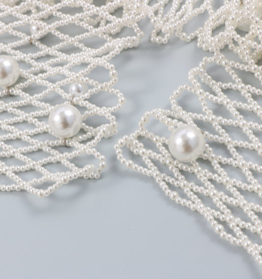 Women's Fashion Versatile Hollow Pearl Decorative Girdle