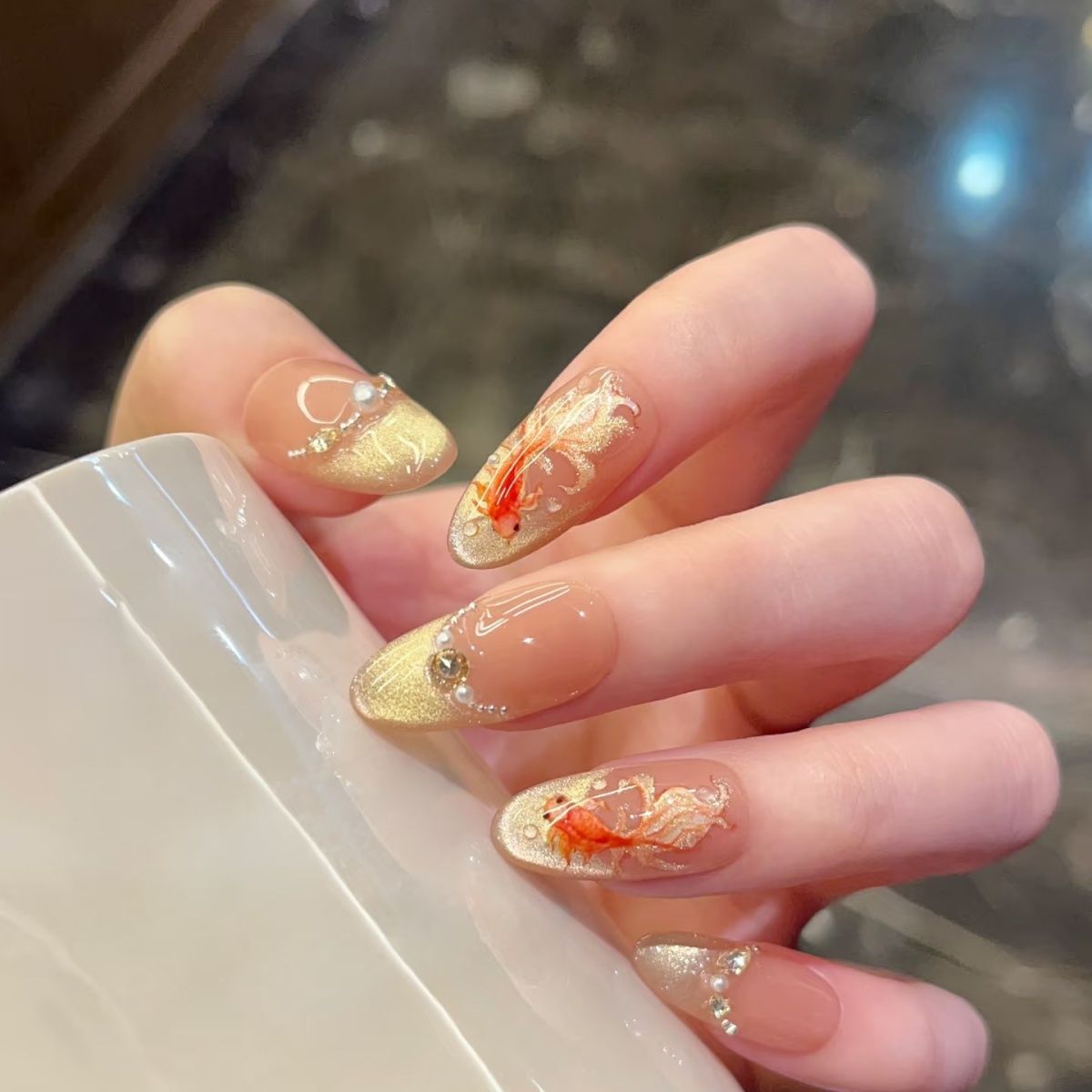 Katteøje negle korte udsøgte søde bærbare manicure