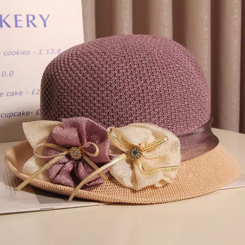Women's Summer Retro British Sweet Flowers Bucket Hat
