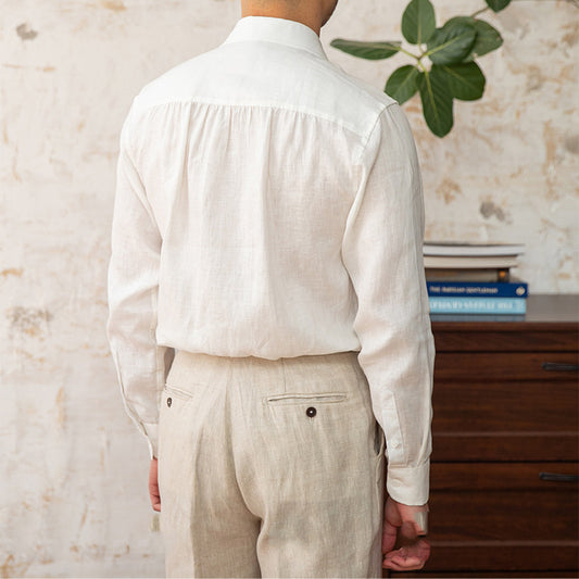 Holiday Commuter Half-open Collar Breathable Casual Long-sleeved Shirt