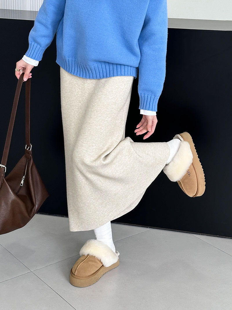 Winter Korean Style A- Line Skirt Slim Fit Slimming And Fashionable