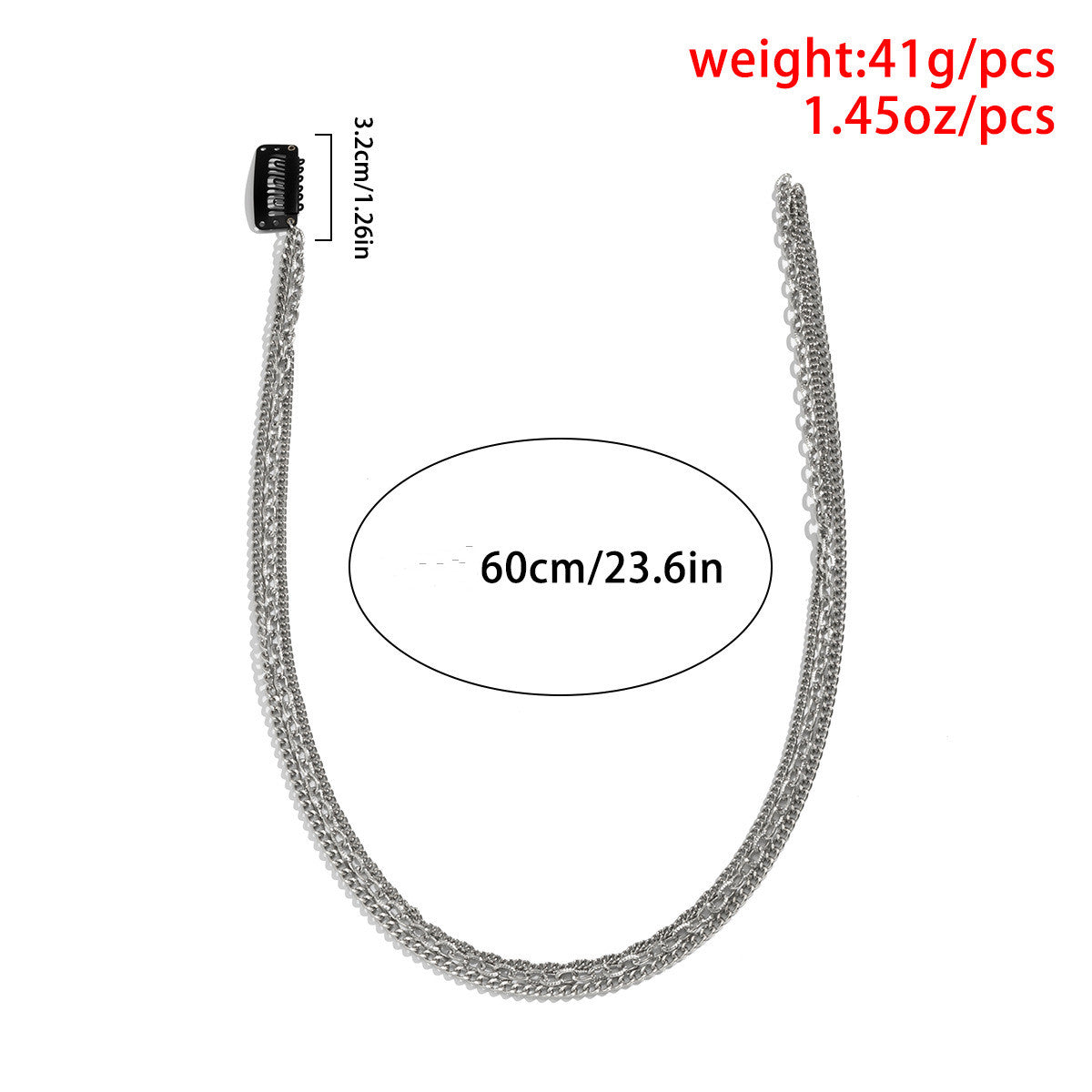 Trendy Street Shooting Geometric Metal Chain Side Clip Hairband