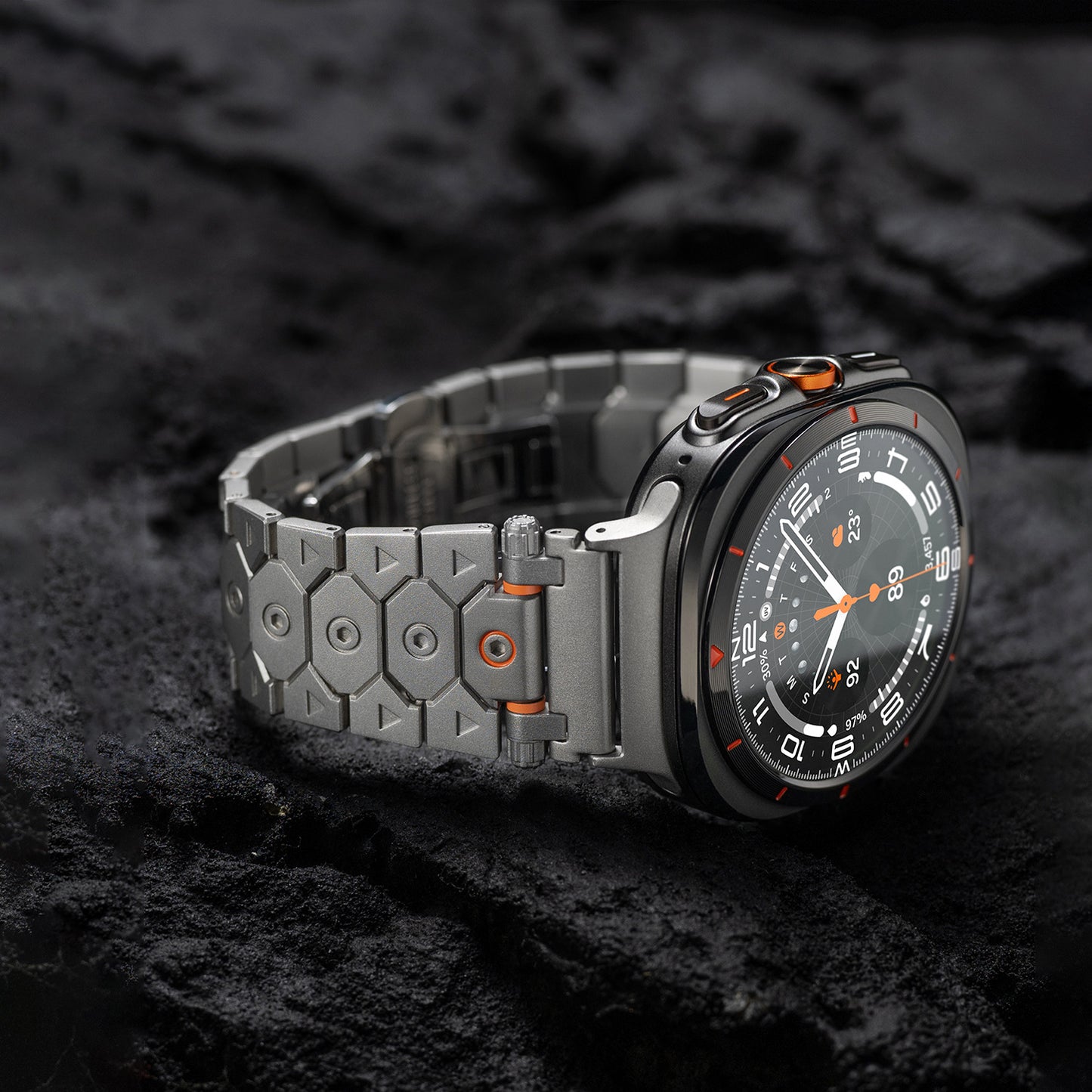 Butterfly Clasp Metallic Stainless Steel Strap