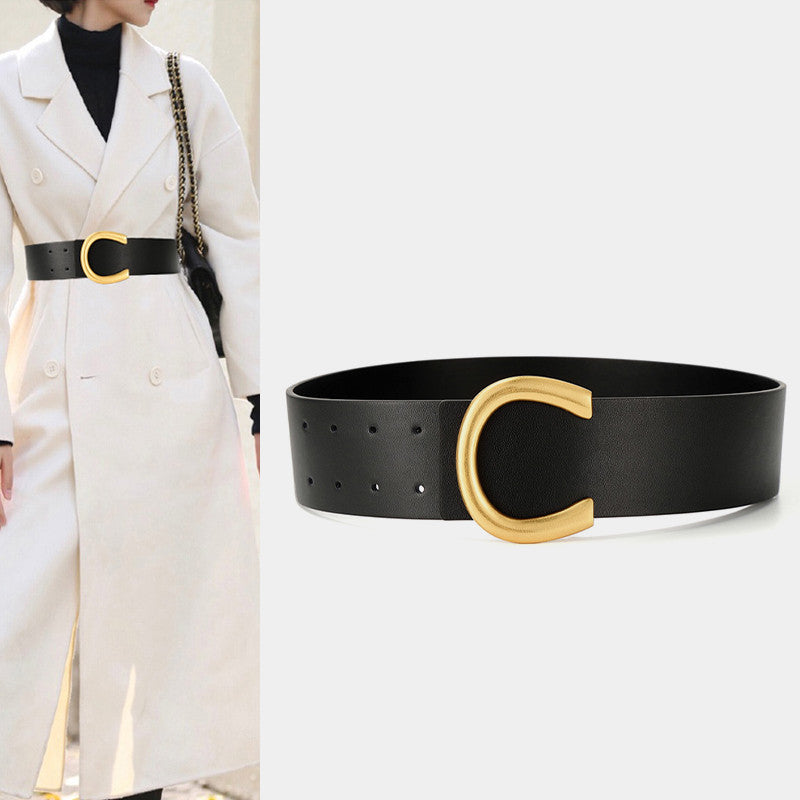 Coat Wide Belt Ladies Decorative Fashion Matching Dress