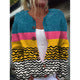 New Geometric 3D Digital Printing Cardigan Sweater