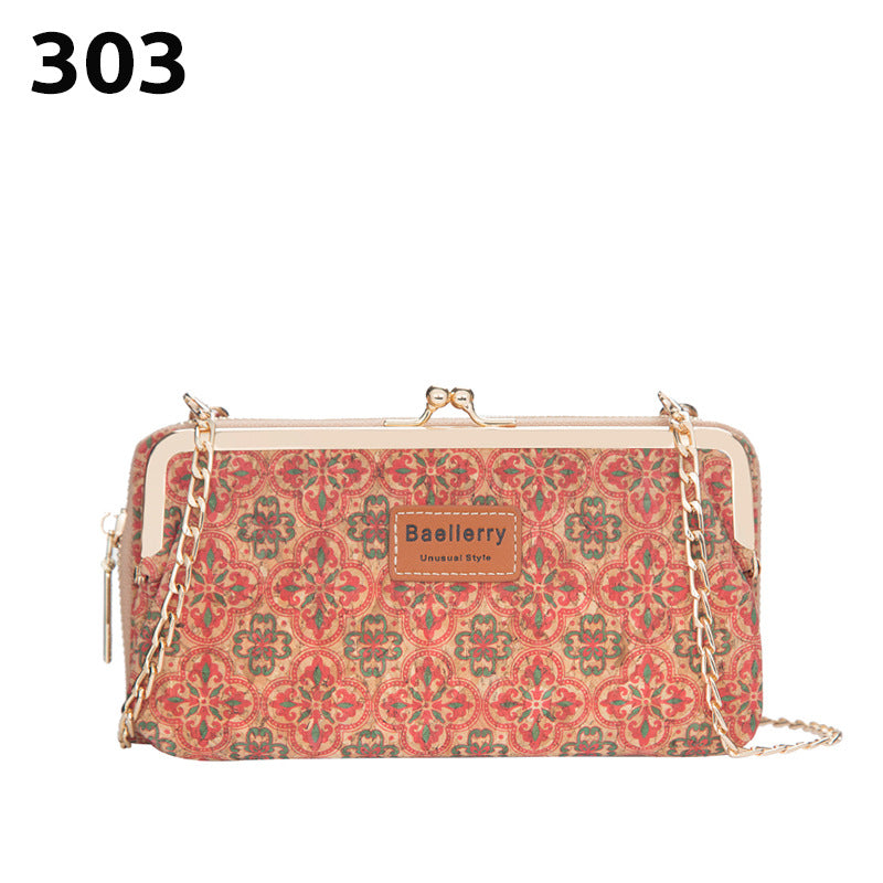 Women's Fashion Cross Section Print Multifunctional Zipper Shoulder Crossbody Bag