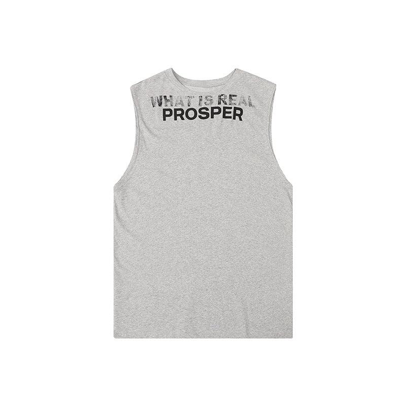 Letter Print Sleeveless Women's Loose Vest Casual