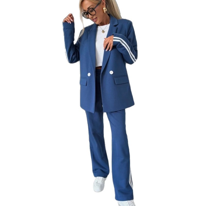 Long Sleeve Patchwork Casual Loose Suit Two Piece Set