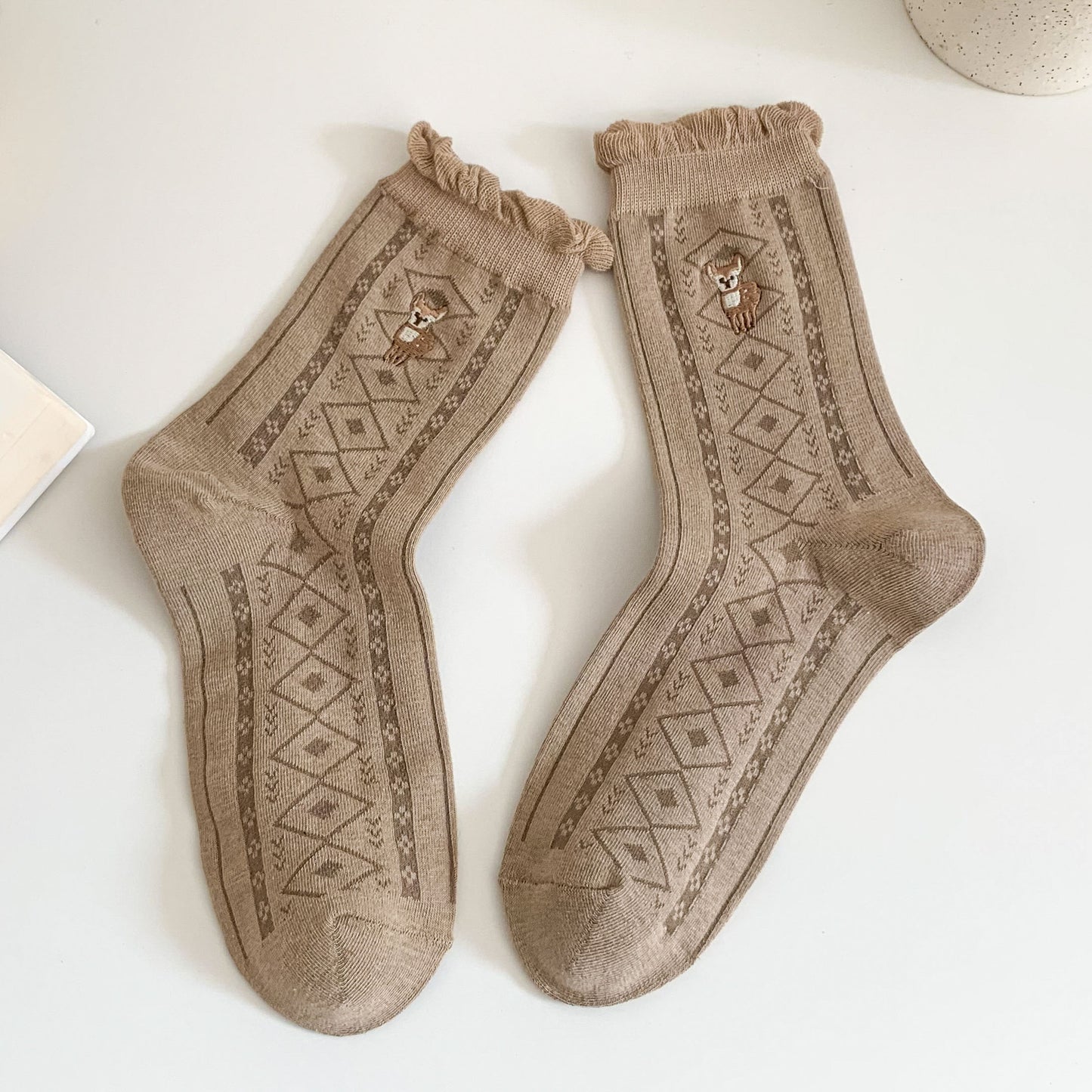Cute Lace Rhombus Preppy Stockings