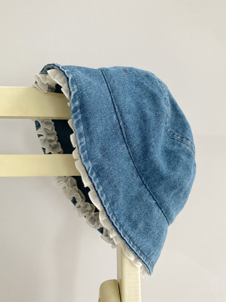 Tree Fungus-like Lacework Cowboy Hat Blue Short Brim Fisherman Hat