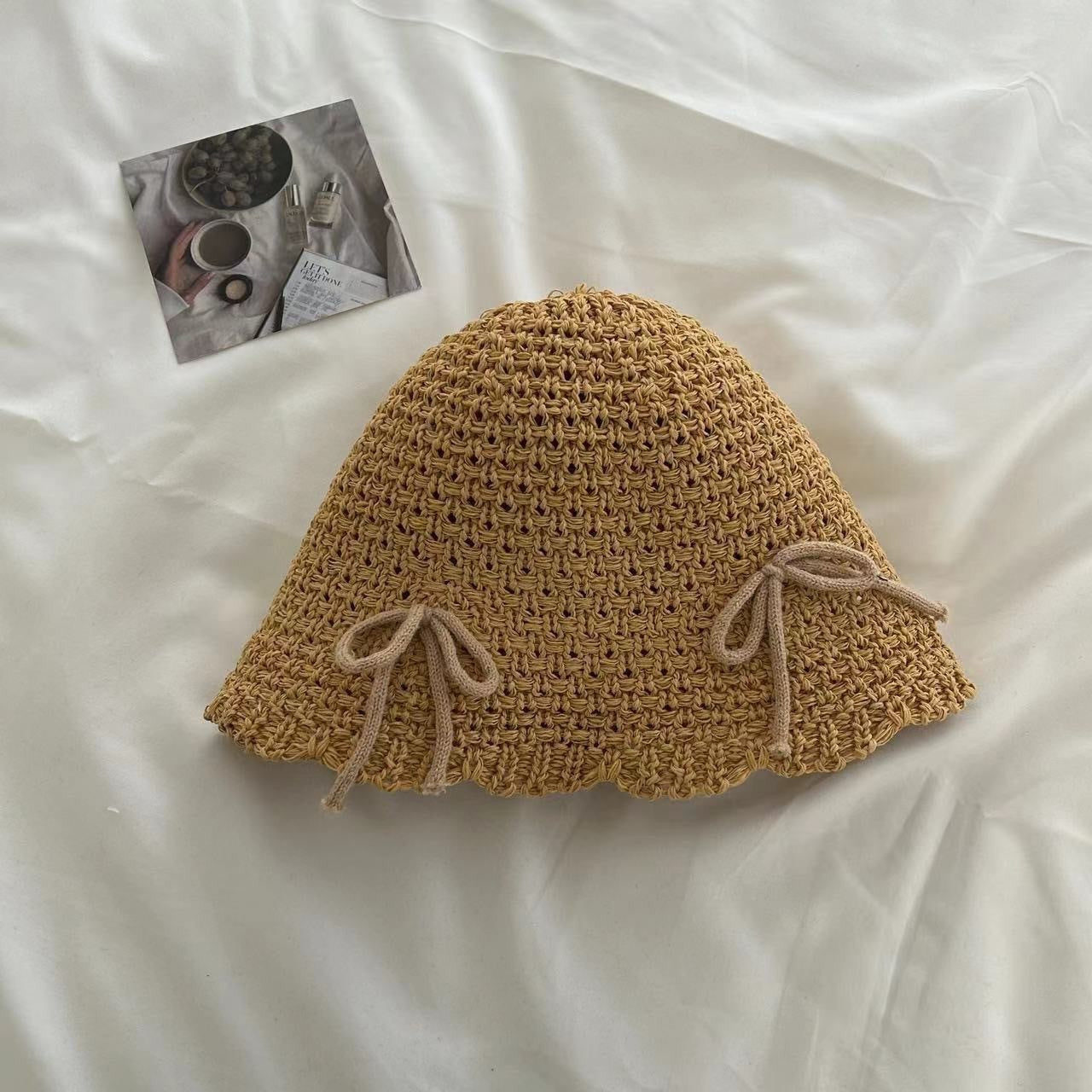 Summer Sun Hat Women's Woven Hollowed Travel Split Cap