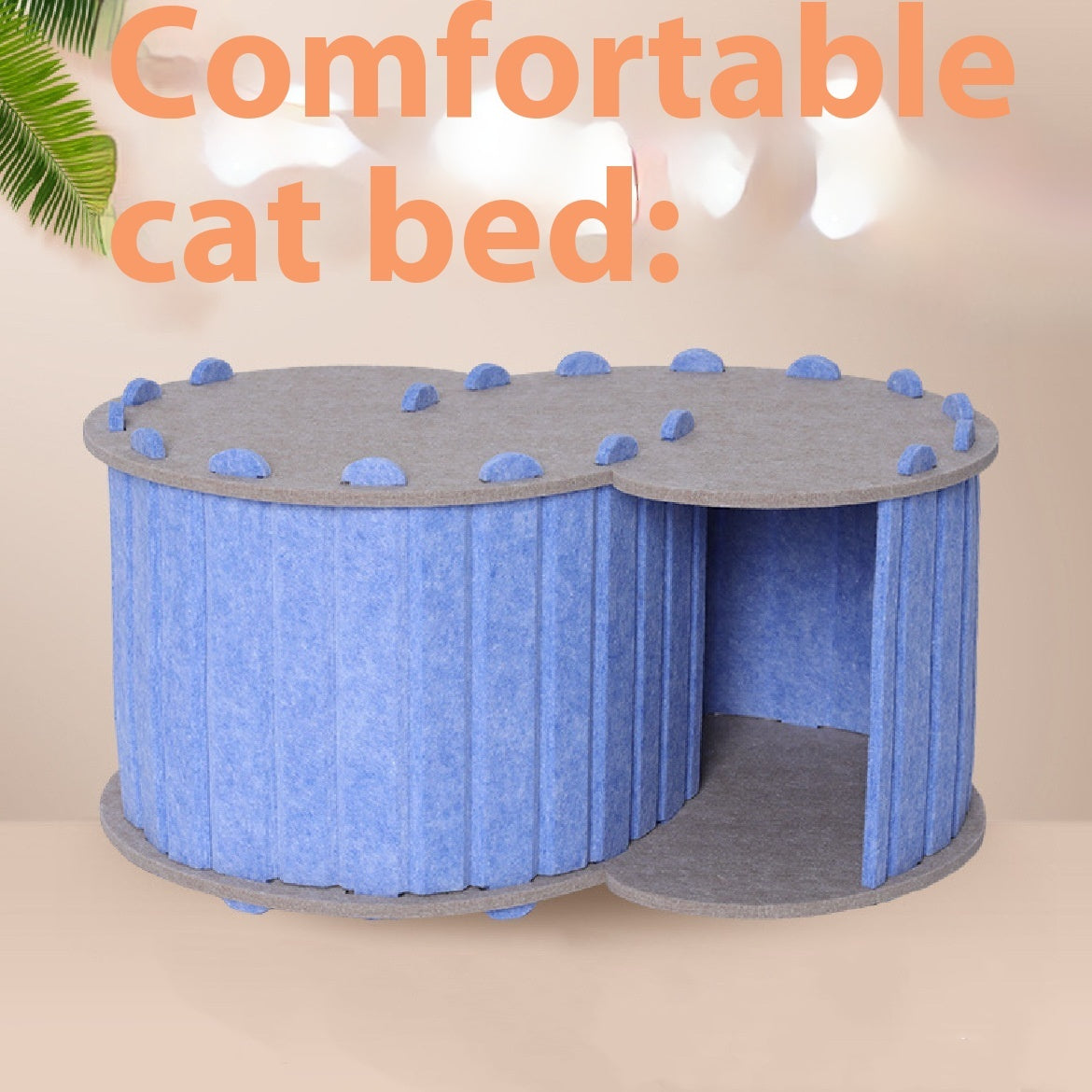 Foldable Semi-closed Felt Cat Scratch Board Nest