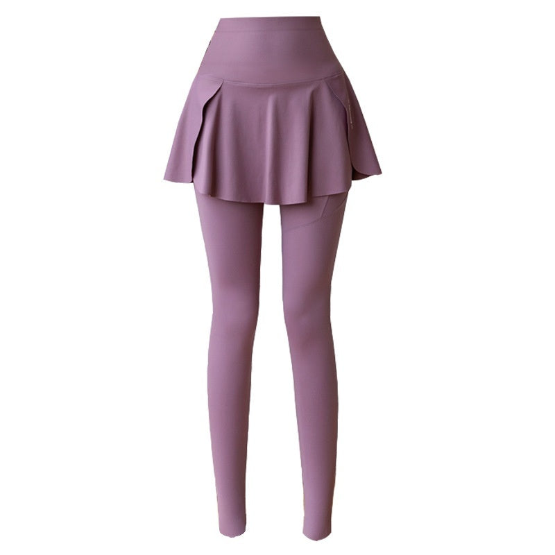 Spring New Fake Two-piece Outer Wear Sports Yoga Pants Women