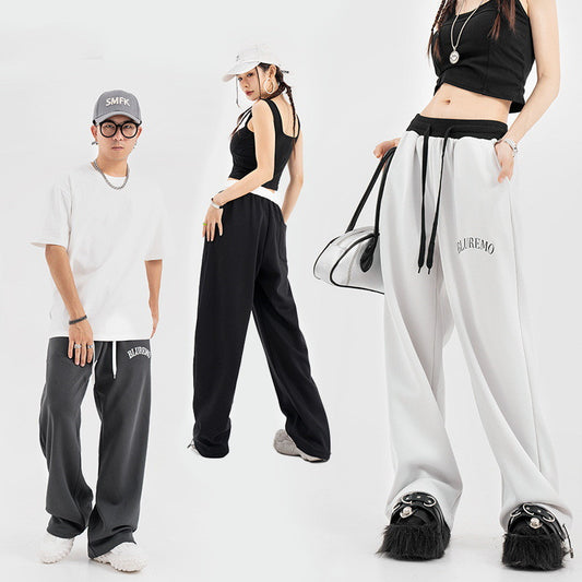 High Street Letter Embroidered Leisure Tappered Drawstring Sweatpants