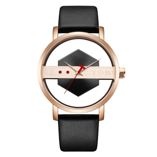 Hollow Out See-through Unisex Leather Casual Fashion Quartz Watch