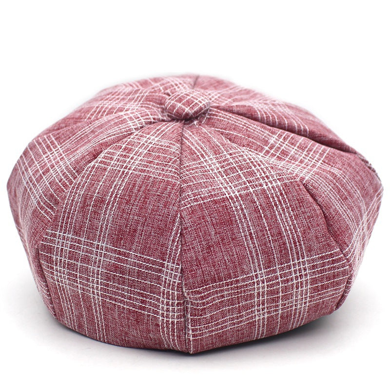 Spring Summer Outdoor Sun Hat Casual Plaid