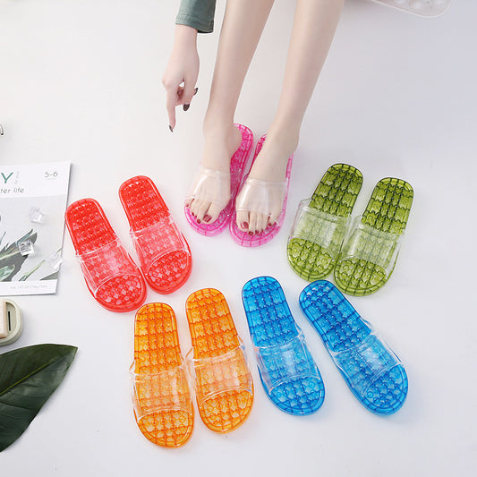 Summer Indoor Non-slip Bath Massage Plastic Slippers