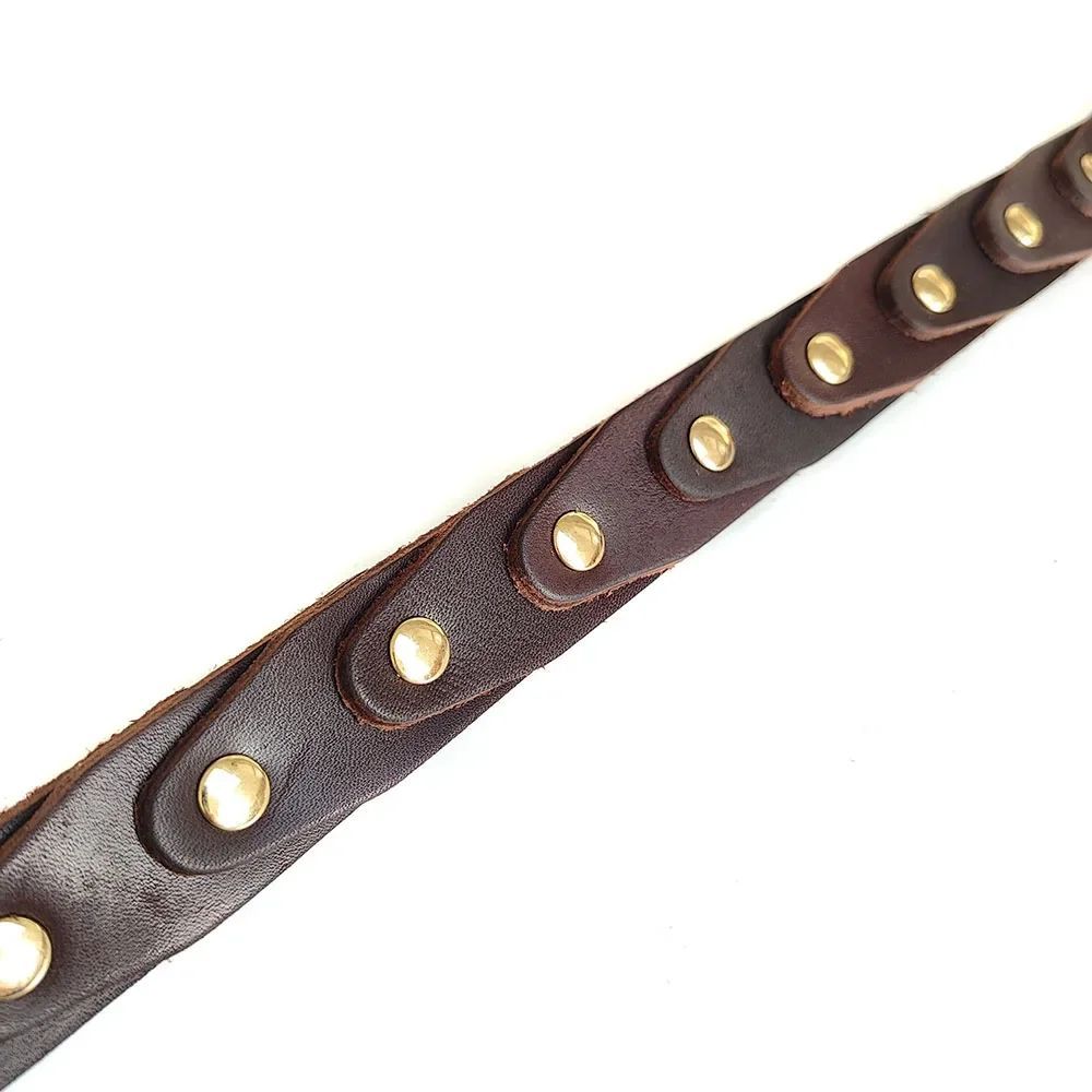 Real Leather Dog Collar Genuine Leather Buckle Connection Collar Durable For French Schnauzer Border Collie Pet Collar