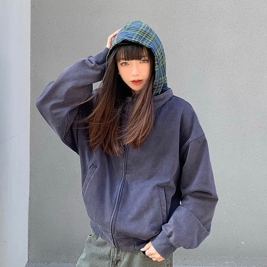Retro Cleanfit Sweater til mænd og kvinder, niche-design hættetrøje